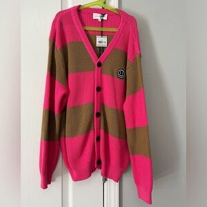 Little Man Happy striped Cardigan 11-13 NWT!